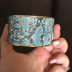 Studded Leather snake cuff bracelet